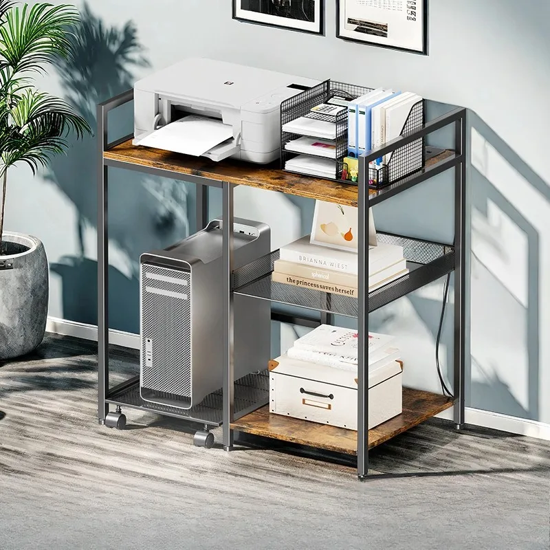 Multi-layer floor rack, wrought iron storage rack, document storage shelf