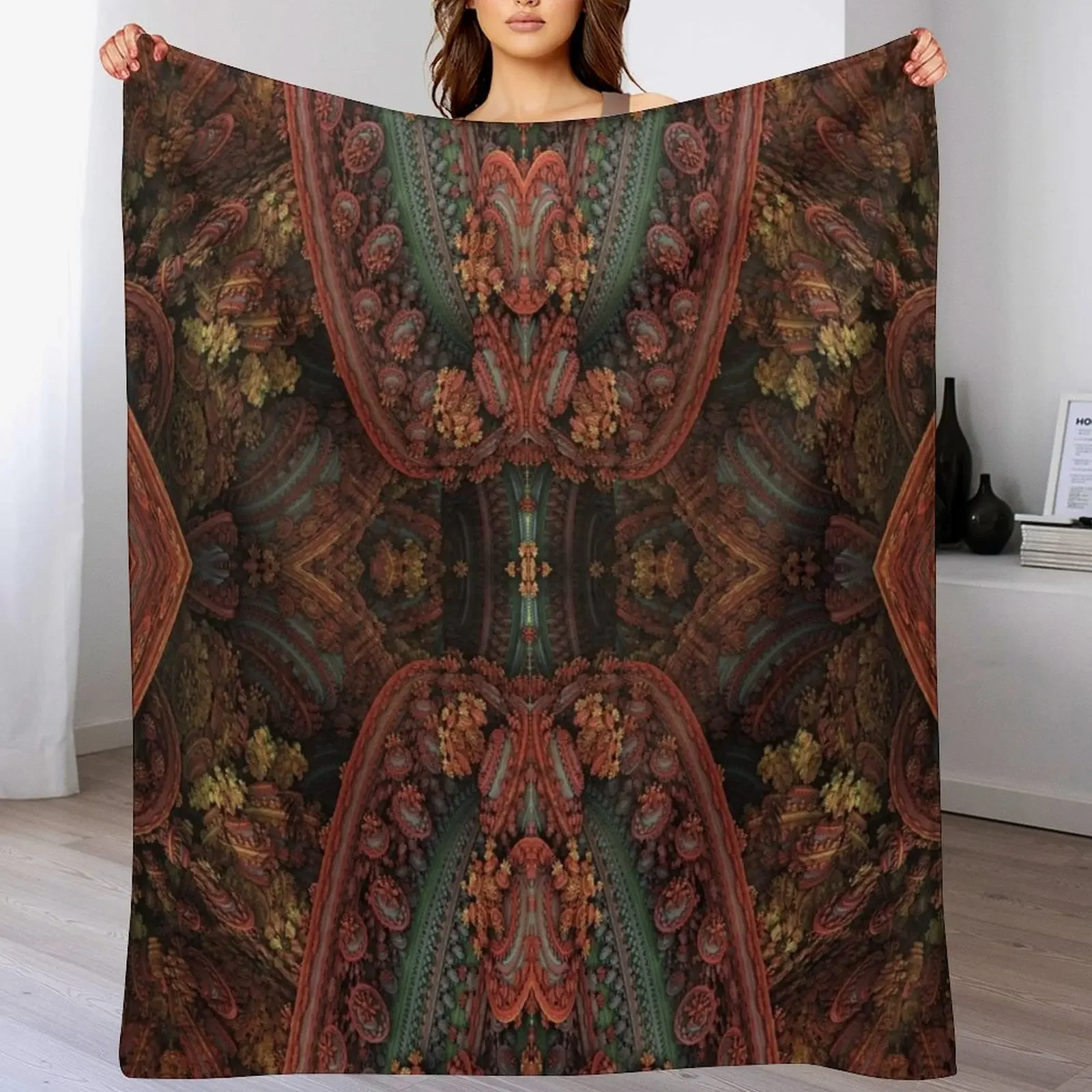 Paisley Red Throw Blanket Cozy Light Blanket for Travel Camping Picnic