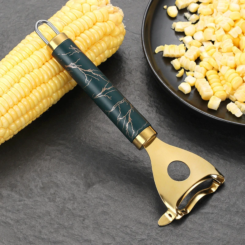 Golden Stainless Steel Corn Peeler Household Manual Corn Thresher Vegetable Slicer Cutter Grater Kitchen Accessories