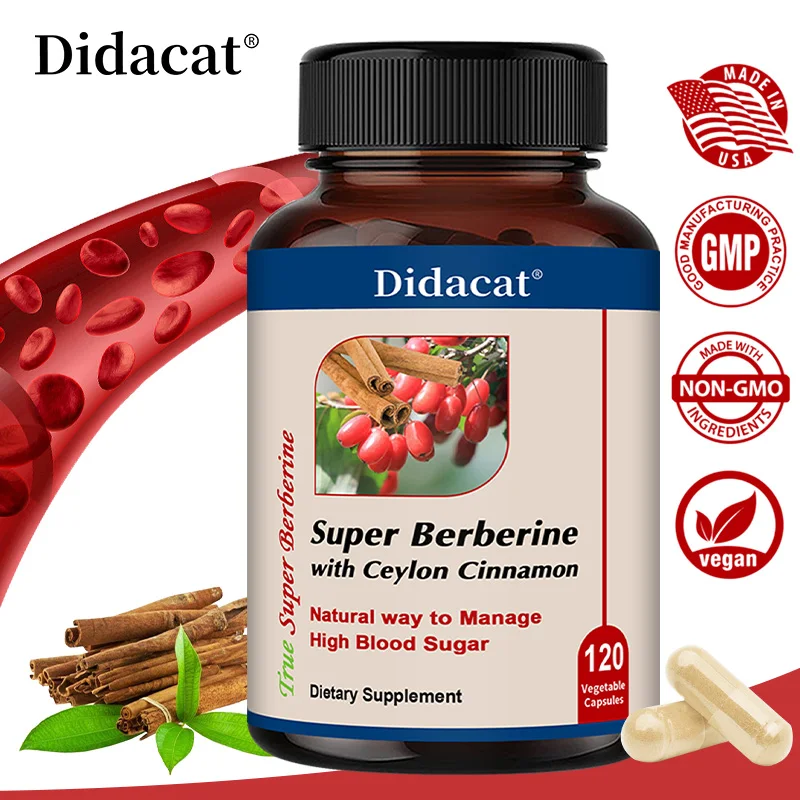 

Супер берберрин - с цейлонской корицей, поддерживает сердце, энергетический метаболизм, здоровье пищеварения, здоровое управление весом