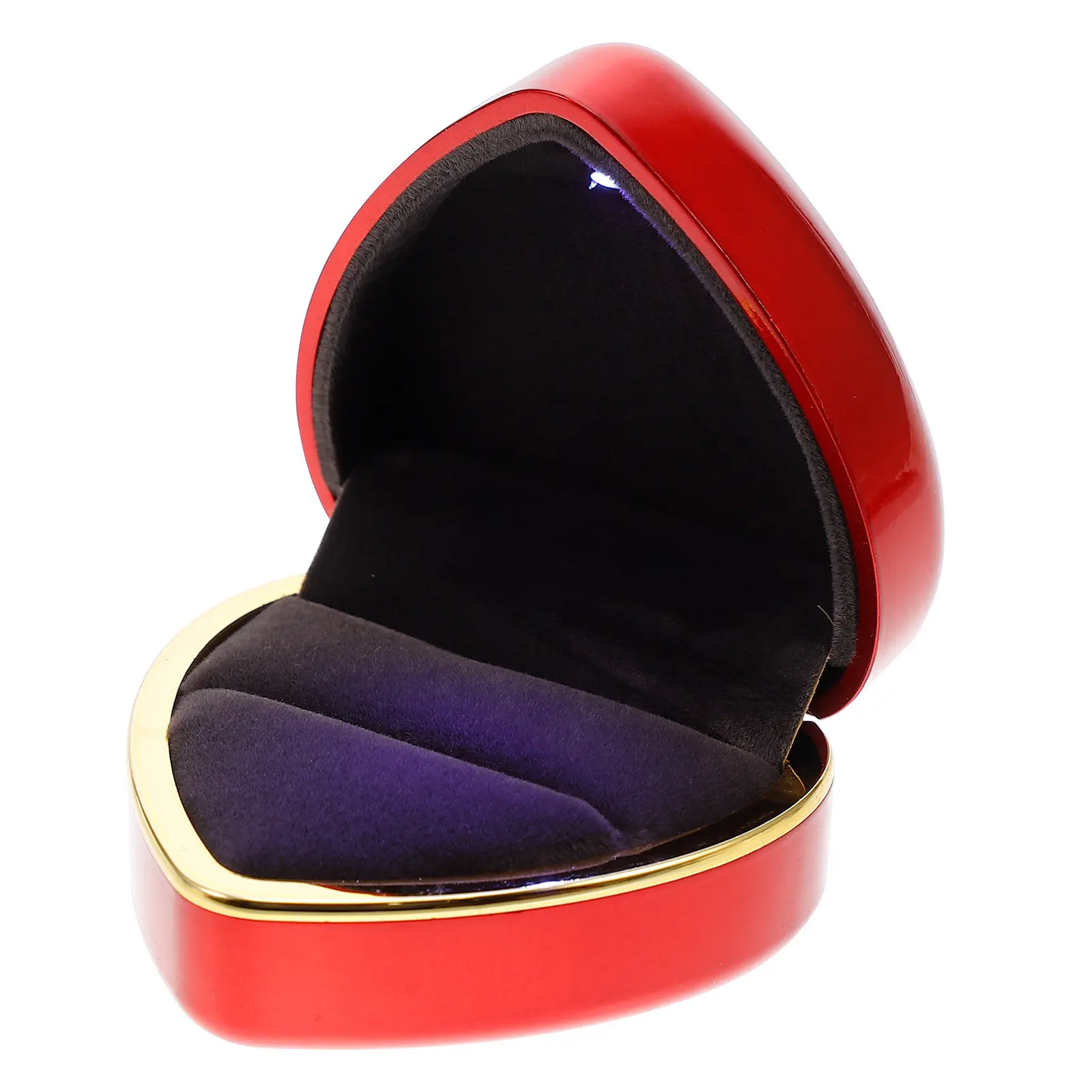 

Heart Shaped LED Ring Box Lights Up on Opening Perfect for Engagement Proposal Wedding Jewelry Display and Love Celebration