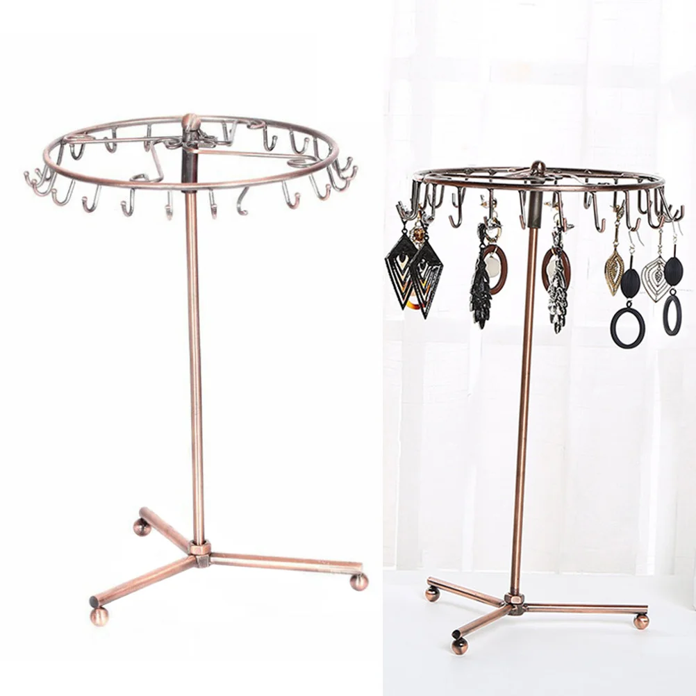 

Iron Jewelry Display Stand Holder Necklace Bracelet Earring Rack Storage Organizer For Retail Shop Personal Use Foldable
