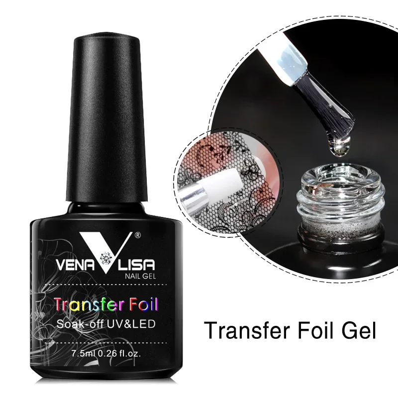 Venalisa Nail Foil Glue Gel for Foil Art Stickers Strong Adhesion Transfer Available Soak Off LED Gel Polish