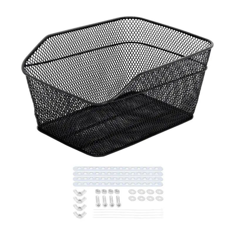 AliExpress perfeclan Bike Rear Basket, Mountain Bike Storage Basket, Detachable Metal Bicycle Basket,