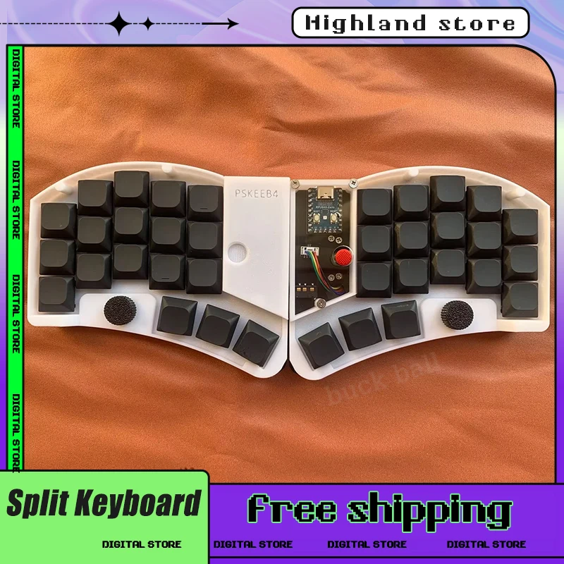 Red Dot Split Keyboard Portable 36keys Dual-Knob Gateron Hot Swap Custom Keyboard 3d Printing Case Vial With Mechanical Keyboard