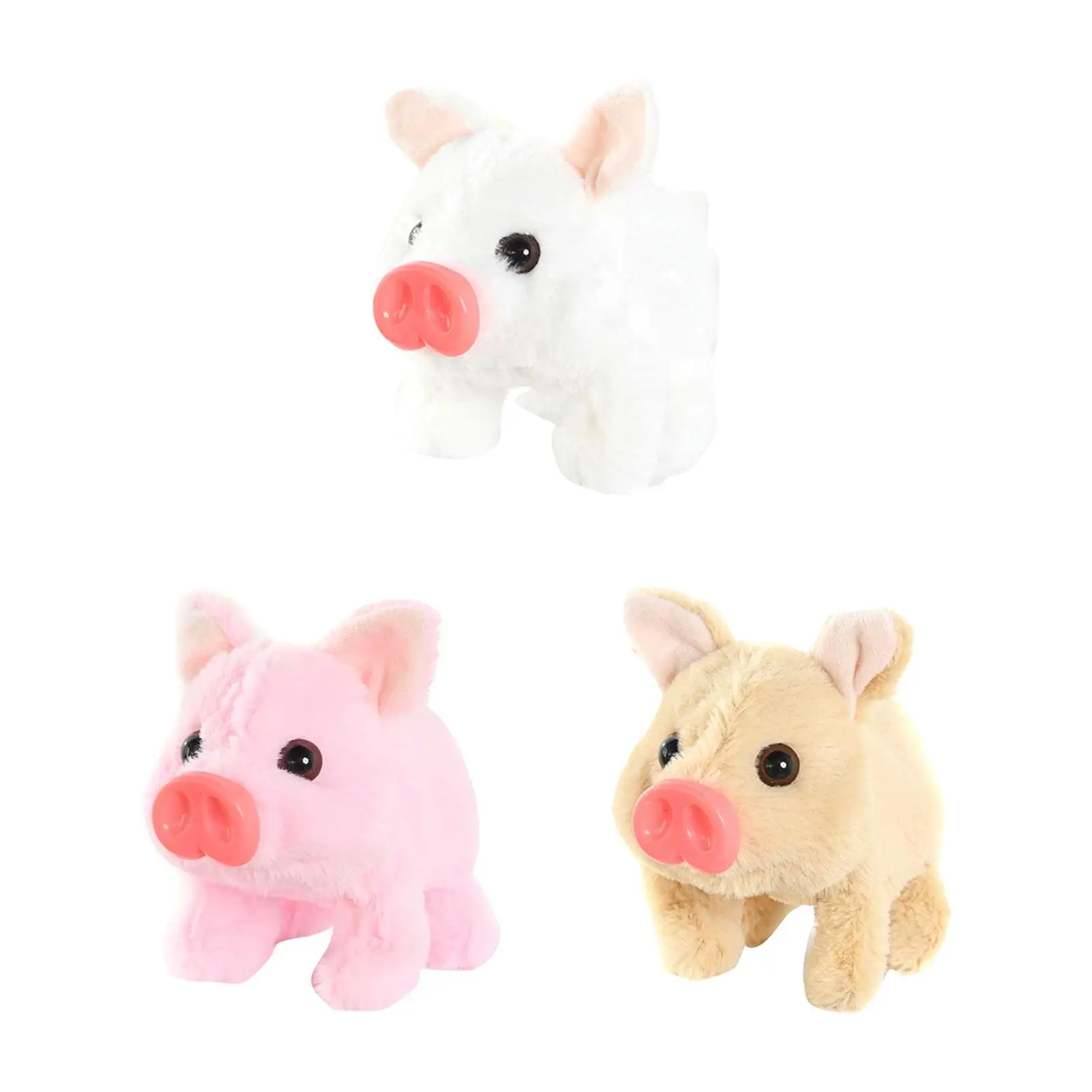 Electric Plush Pig Toy Stuffed Animal Lifelike Early Education Soft Moving Mouth