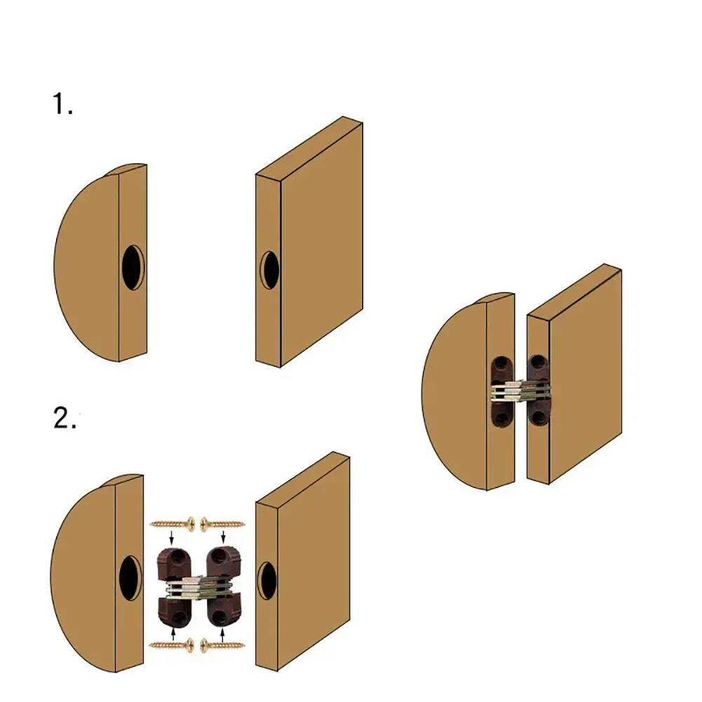 6Pcs Concealed Hinges Folding Door Cross Hinge Dining Table Invisible Hinge Hardware Wardrobe Furniture Accessories