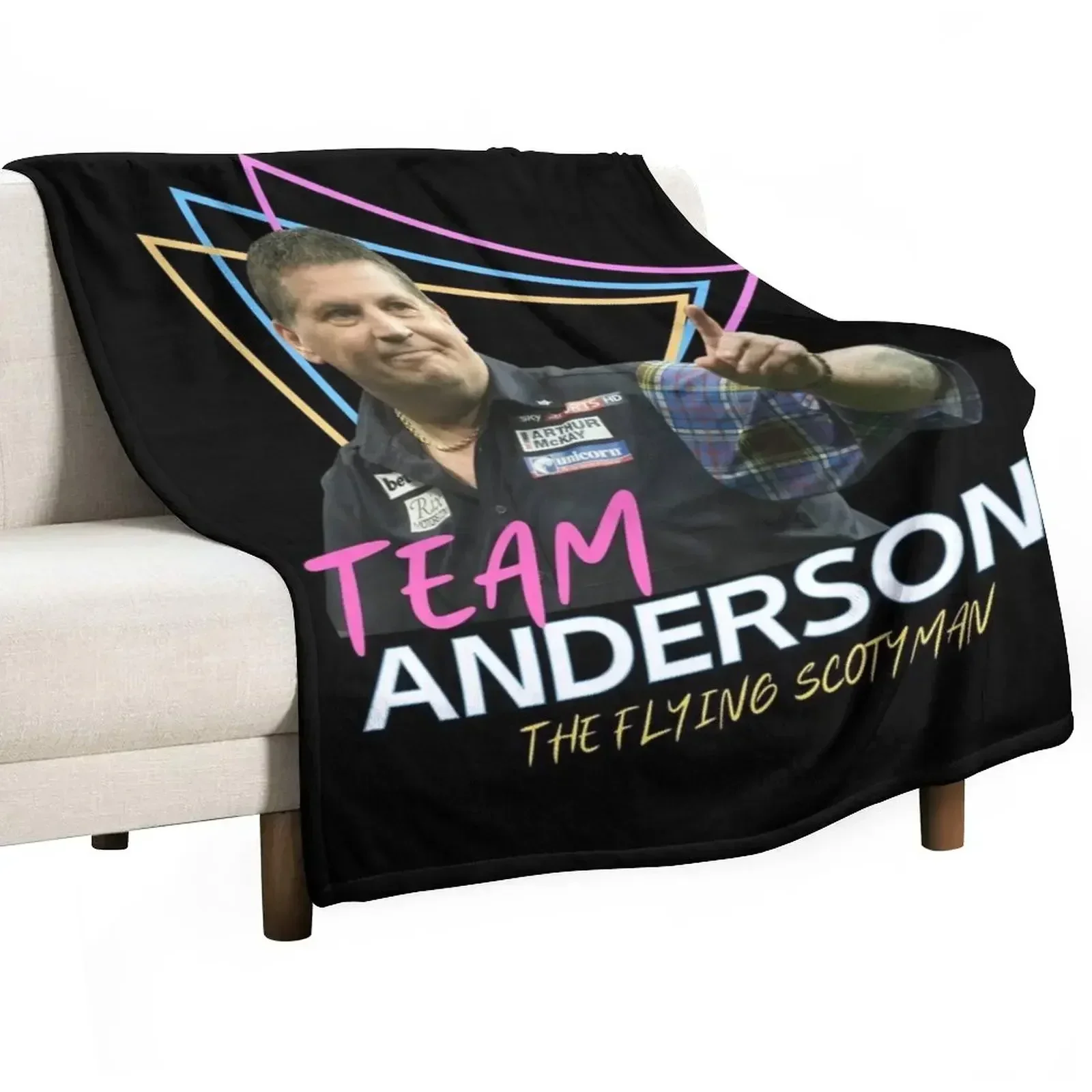 Gary Anderson Darts PDC 2022- ian white Gary Anderso darts team Throw Blanket Plaid on the sofa Large Blankets