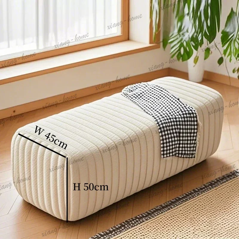 LJY Entryway Bauhaus Floor Chair Wooden Bench Shoe Changing Foot Stool White Vintage Pouffe Muebles Para Hogar House Furniture