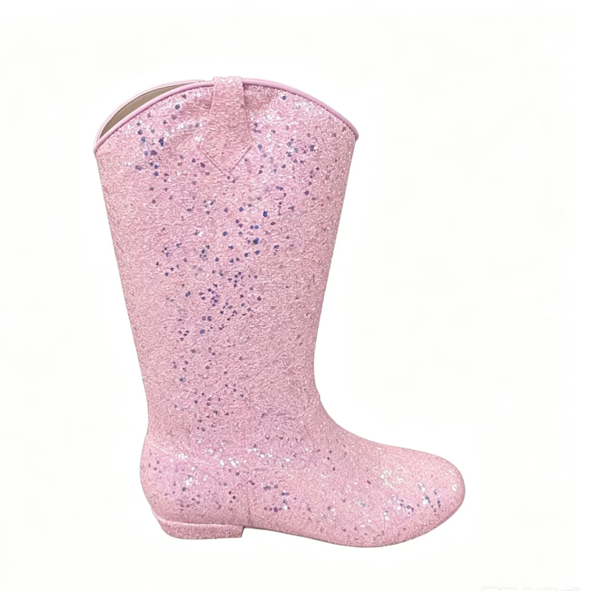 Women's Western Cowgirl Dance Boots Closed Toe Bling Shiny Latin Salsa Ballroom Low Heeled Sneaker Party Dancing Footwear Shoes