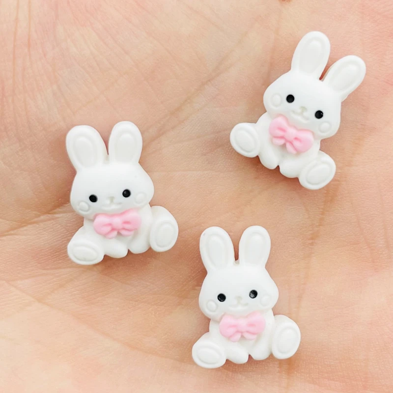 20Pcs New Cute Mini Kawaii Cartoon Rabbit Flat Back Resin Scrapbook Diy Earwear Hairpin Jewelry Craft Decoration Accessories A81