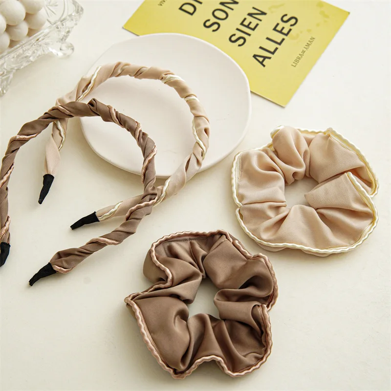 

Large intestine hairband female simple and elegant temperament French sense of Korean hair ornaments ponytail head rope