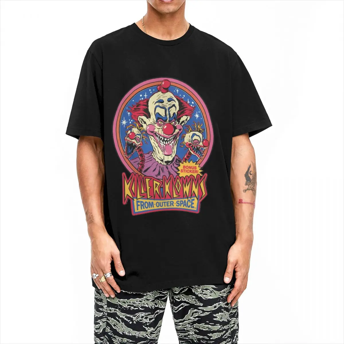 Killer Klowns From Outer Space Wax Pack Outfit T Shirts All Seasons 100% Cotton T-shirts Unisex Leisure Clothing