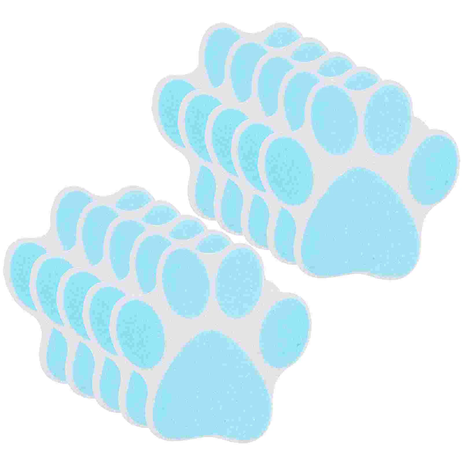 

10 Pcs Shower Grip Stickers Footprint Anti-slip Car Non Bathtub Blue Peva Grips Stone Mat