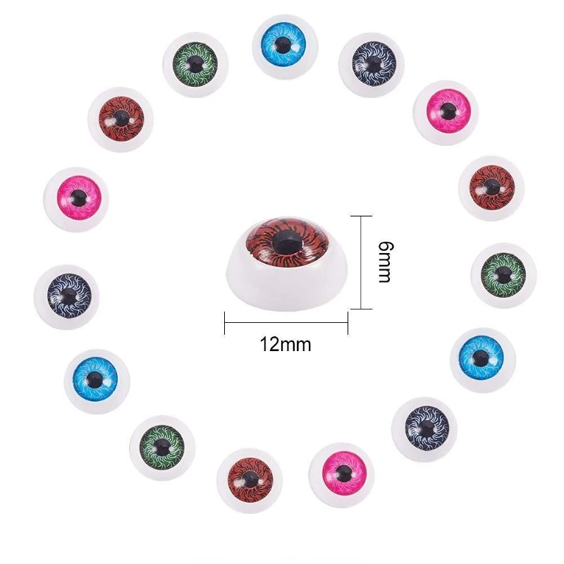 2 Pairs DIY Toy Eye Plush Animal Eye Accessories Doll Eyeball 12MM BJD Eyes Blue/brown/green/grey/rose Red Color