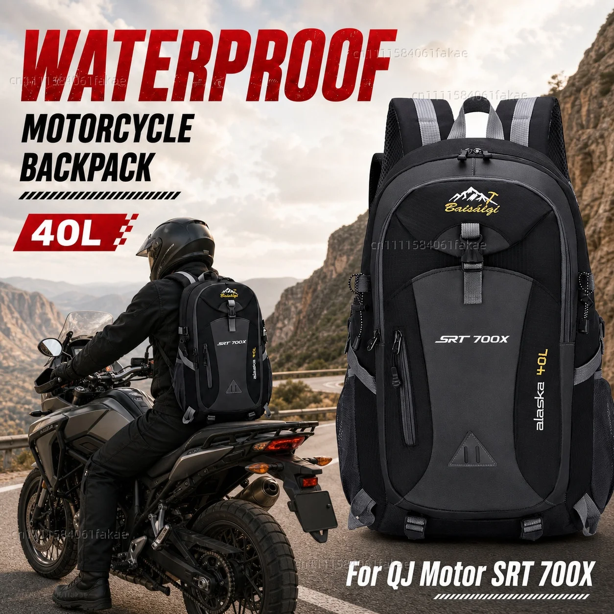 

For QJ Motor SRT 700X SRT 700X SRT 700X Motorcycle Backpack 40L Waterproof Travel Backpack Outdoor Hiking Camping Daypack