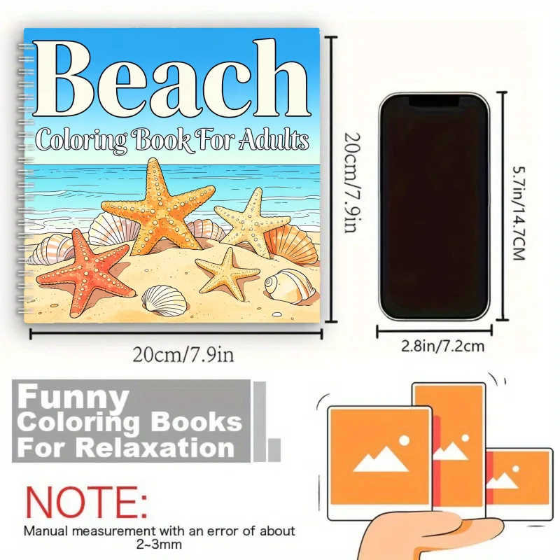 New cross-border hot-selling beach coloring book for kids - spiral bound drawing & coloring book
