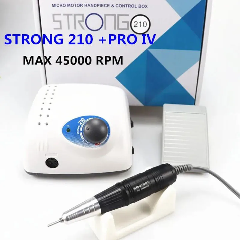 Strong 210 PRO XII Nail Drill 65W 35000 Machine Cutters Manicure Electric Nail Drill Milling Manicure Machine Polish Nail File