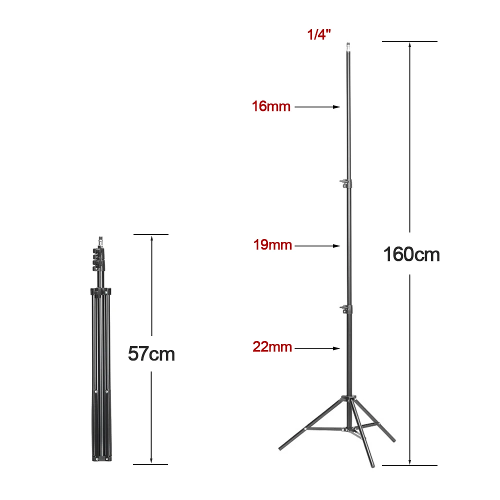 KEZERS 1.6M Metal Laser Level Tripod 1/4