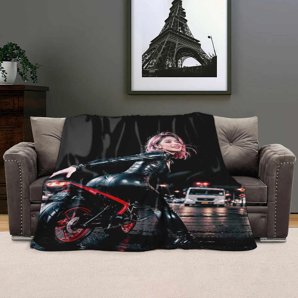 Fashionable blanket motorcycle flange blanket sofa living room bedroom air conditioning blanket children's blanket gift