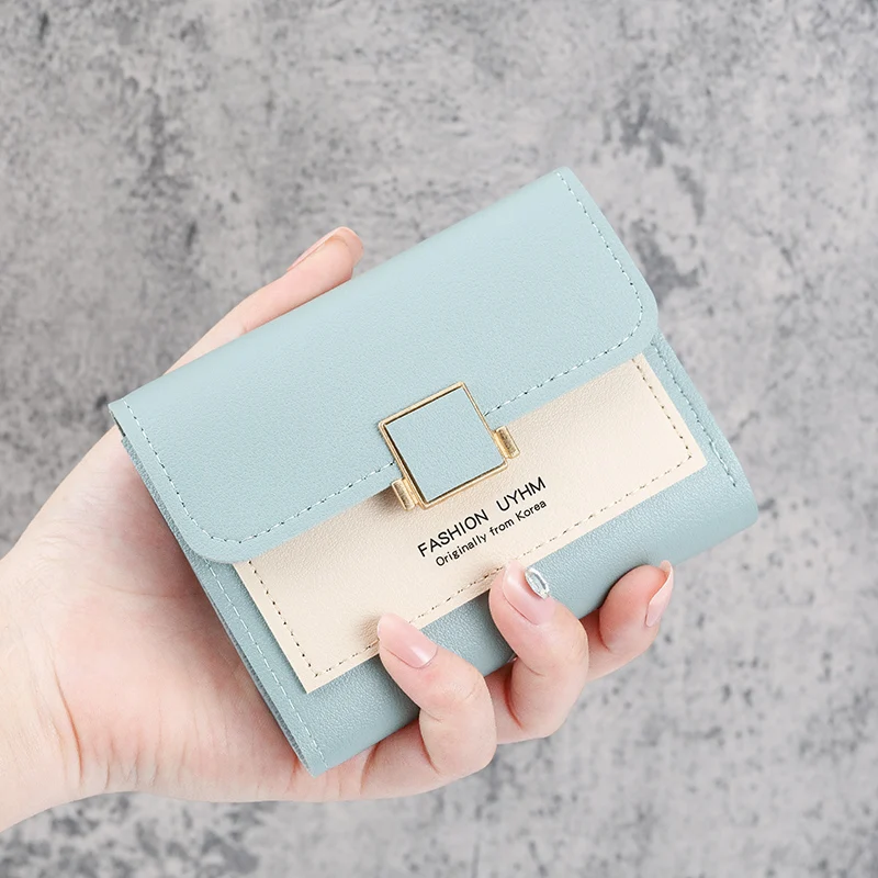 2024 new small wallet female short Korean version of the tide folding personality students cute mini fashion coin purse wallet
