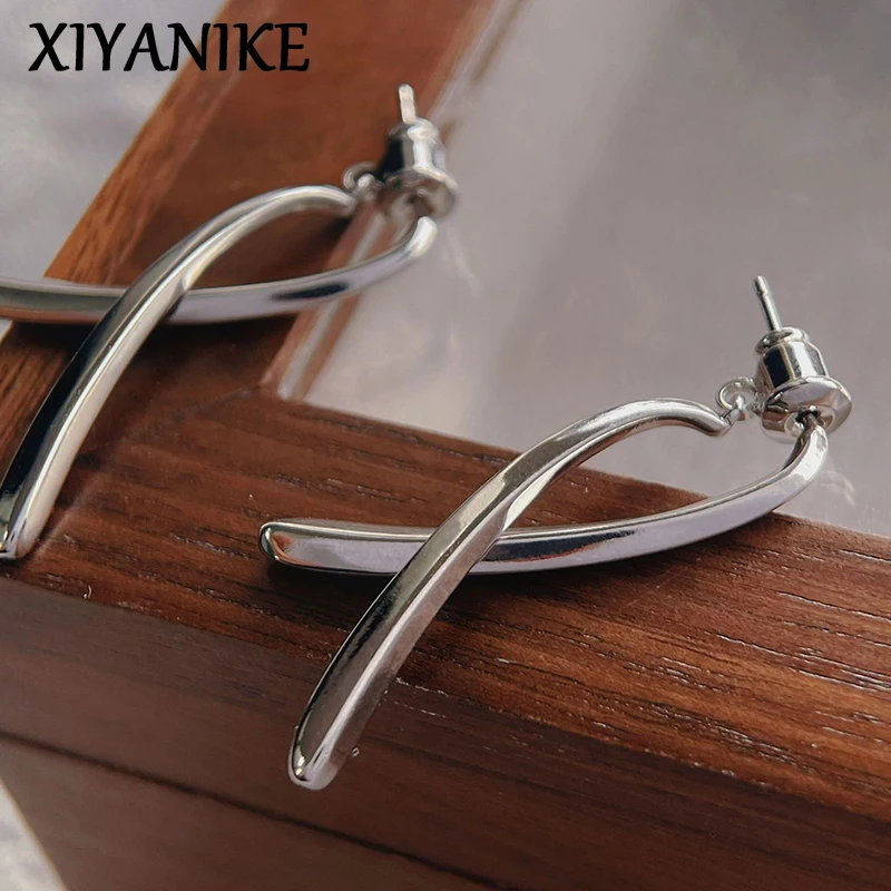 

XIYANIKE Unique Metal Crossed Drop Dangle Earrings For Women Girl Elegant Fashion New Jewelry Friend Gift Party Birthday сережки