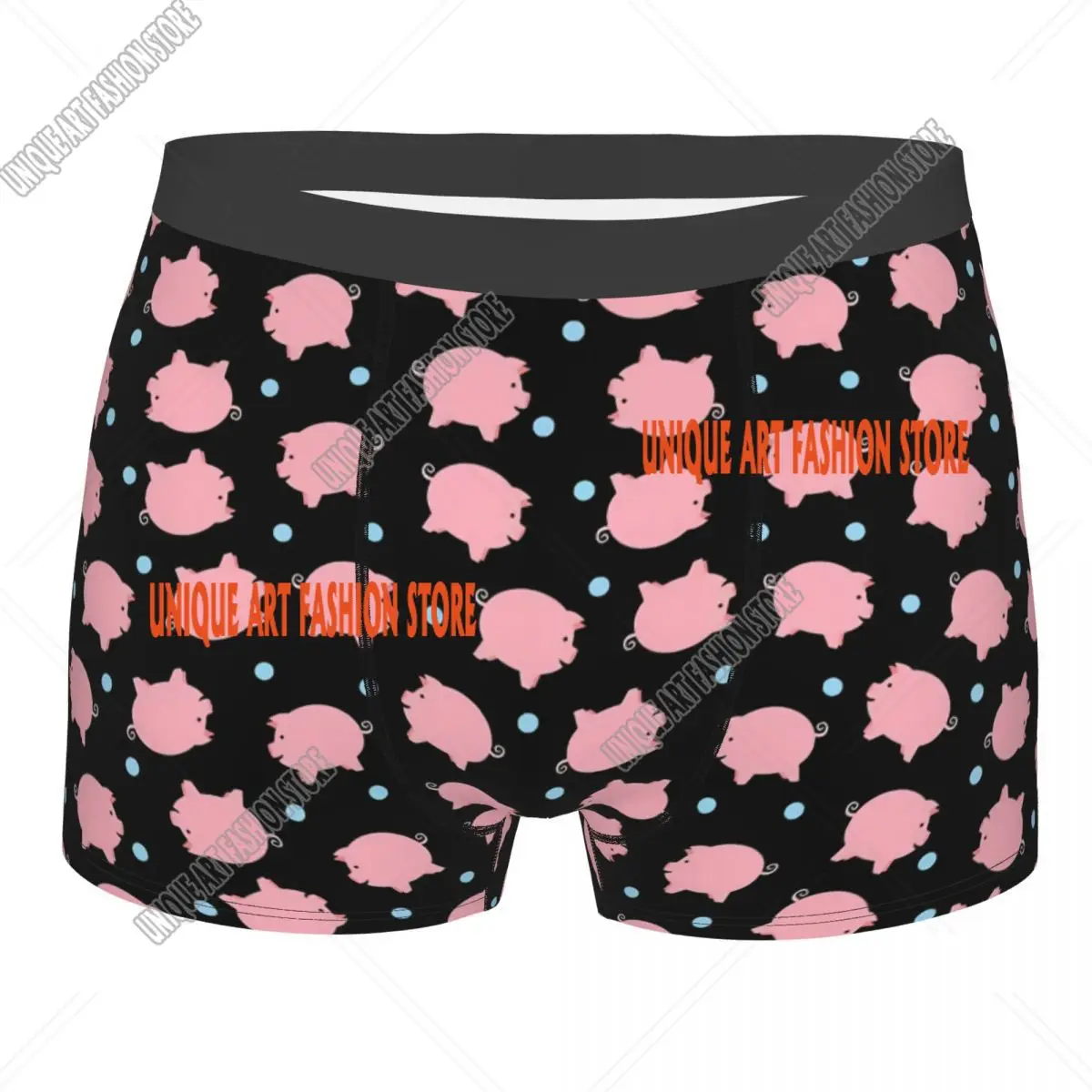 Custom Male Cool Pig Pattern Pink Piglet Farm Underwear Animal Piggy Lover Boxer Briefs Breathable Shorts Panties Underpants