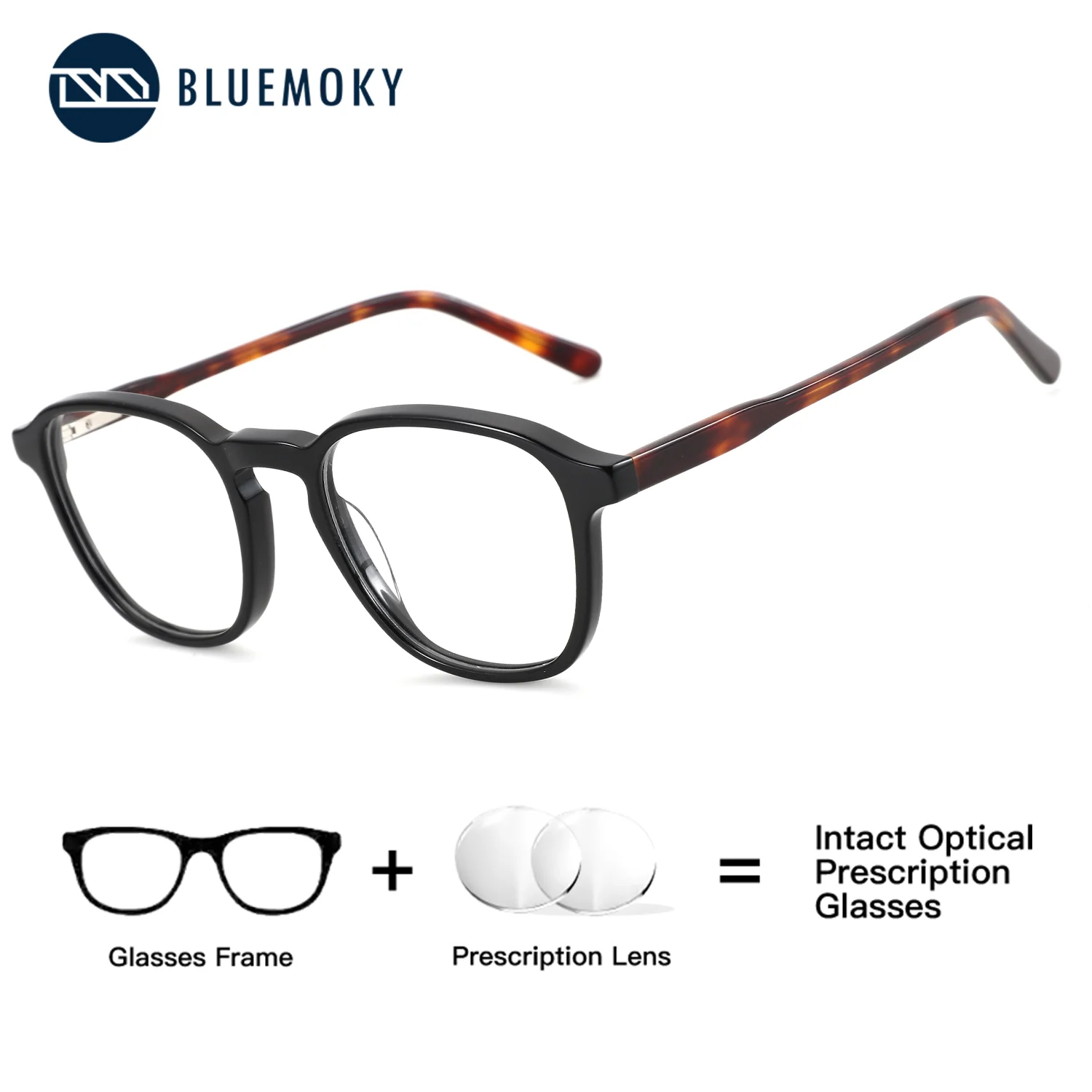 

BLUEMOKY (S Size) Acetate Square Prescription Graduate Women Progressive Glasses Anti Blue Light Aesthetic Photochromic Vision