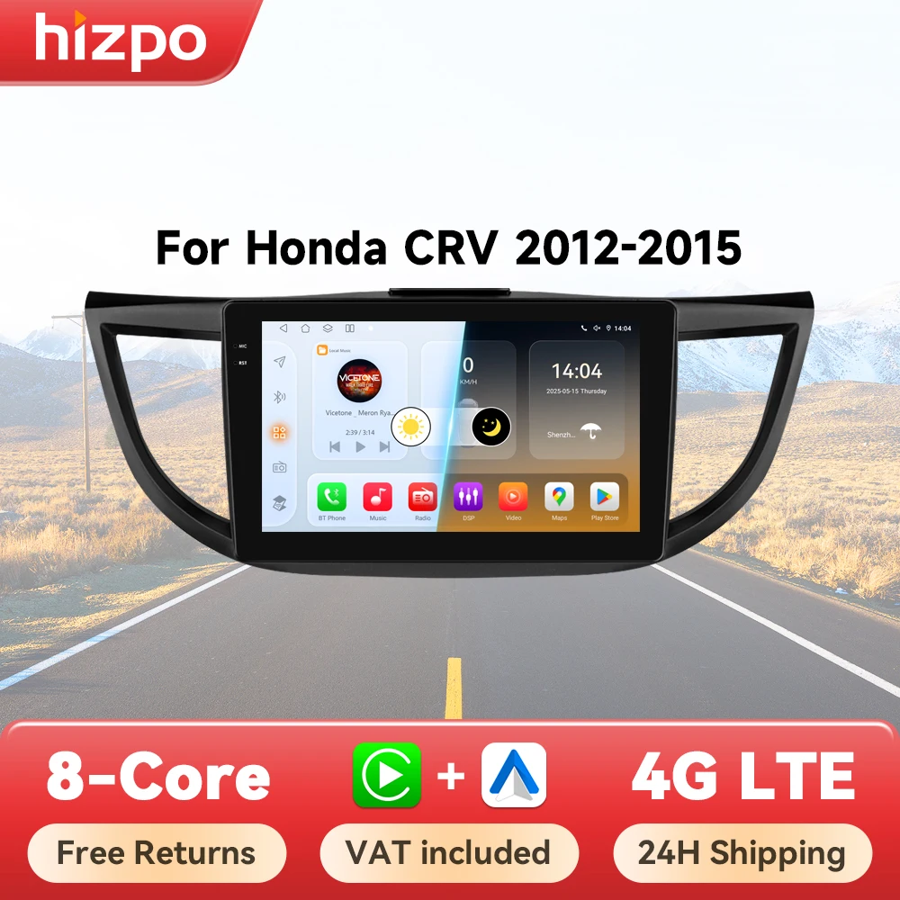 Hizpo Carplay Auto Radio per Honda CRV CR-V 2012-2015 Car Multimedia Video Player navigazione GPS No 2Din 2 Din DVD Head Unit DSP