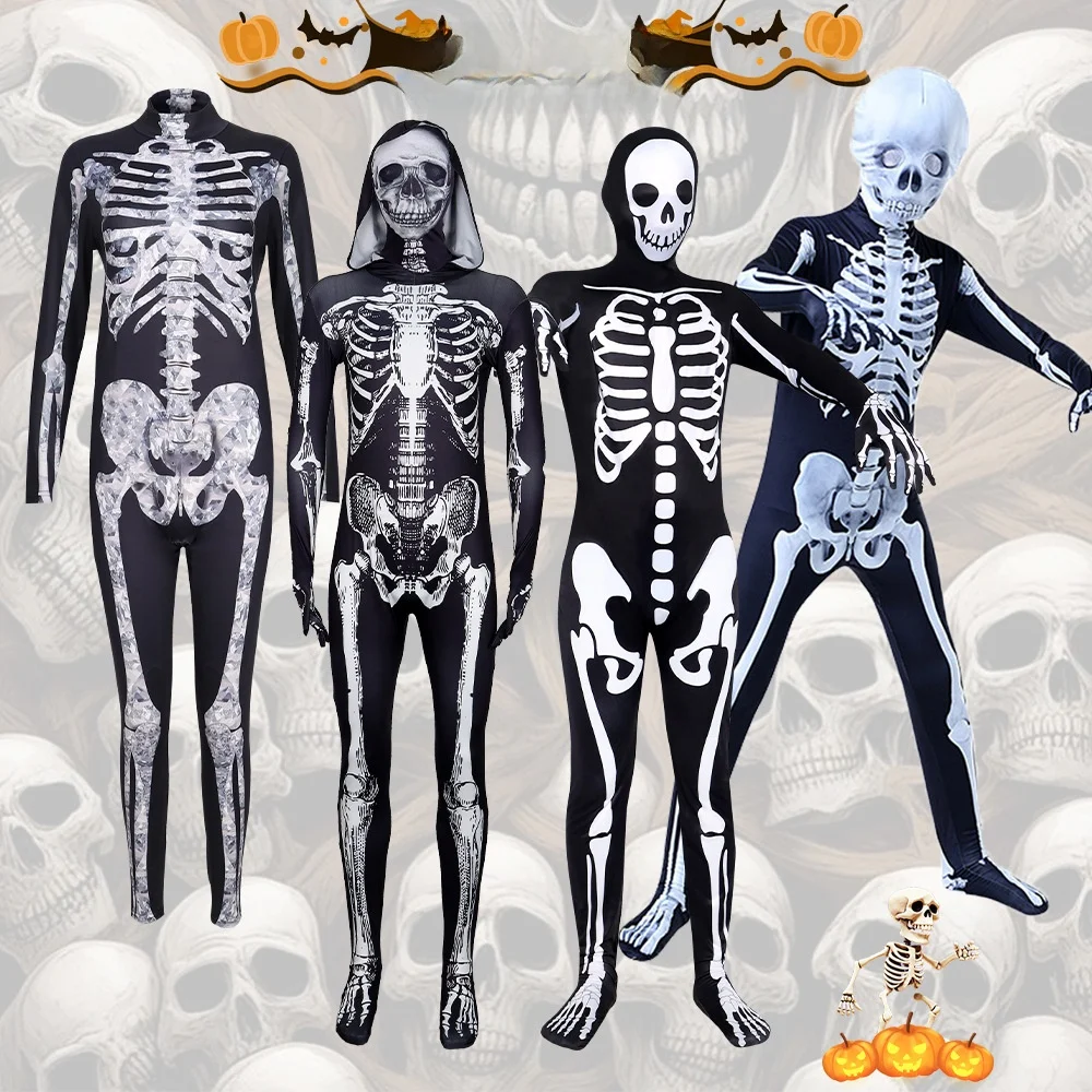 

Хэллоуин Косплей Скелет Цельный Костюм Облегающий Боди Человеческий Зомби Сценический Костюм Китайское Производство 2023, Осень