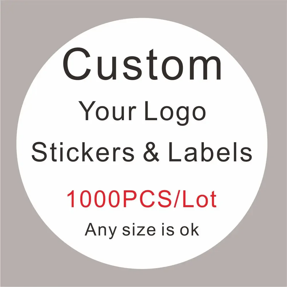 1000 PCS Custom Stickers Customize Logo Label Sticker Personalized Stickers Packaging Labels Design Your Own Sticker