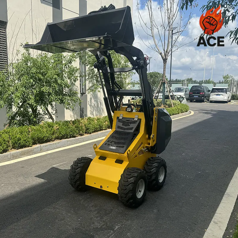 

customized color wheel loader skid steer EPA Engine Diesel small skid steer loader Kubota engine mini loader with 4in 1 bucket