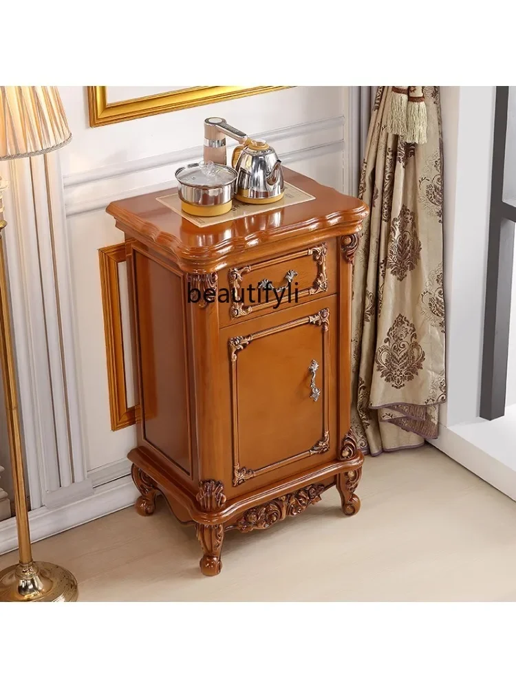 

Solid Wood Small Tea Cabinet Sideboard Cabinet Living Room Intelligent Tea Machine Kung Fu Coffee Table Storage Water Dispenser