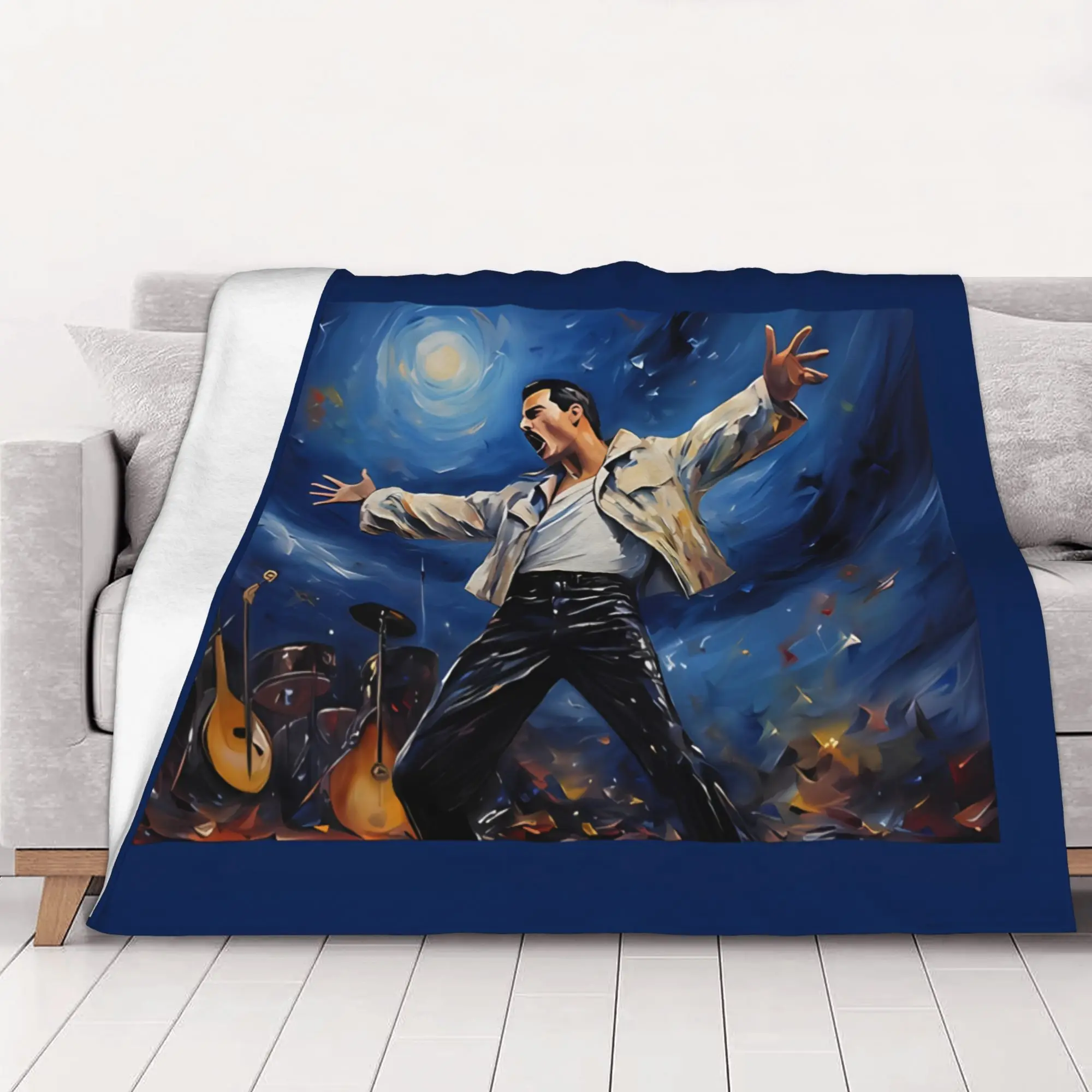 1PC home Cute Room Decor fFreddie Mercury Concert Blanket Throw Blanket fFreddie Mercury Novelty Warm Blanket All Season