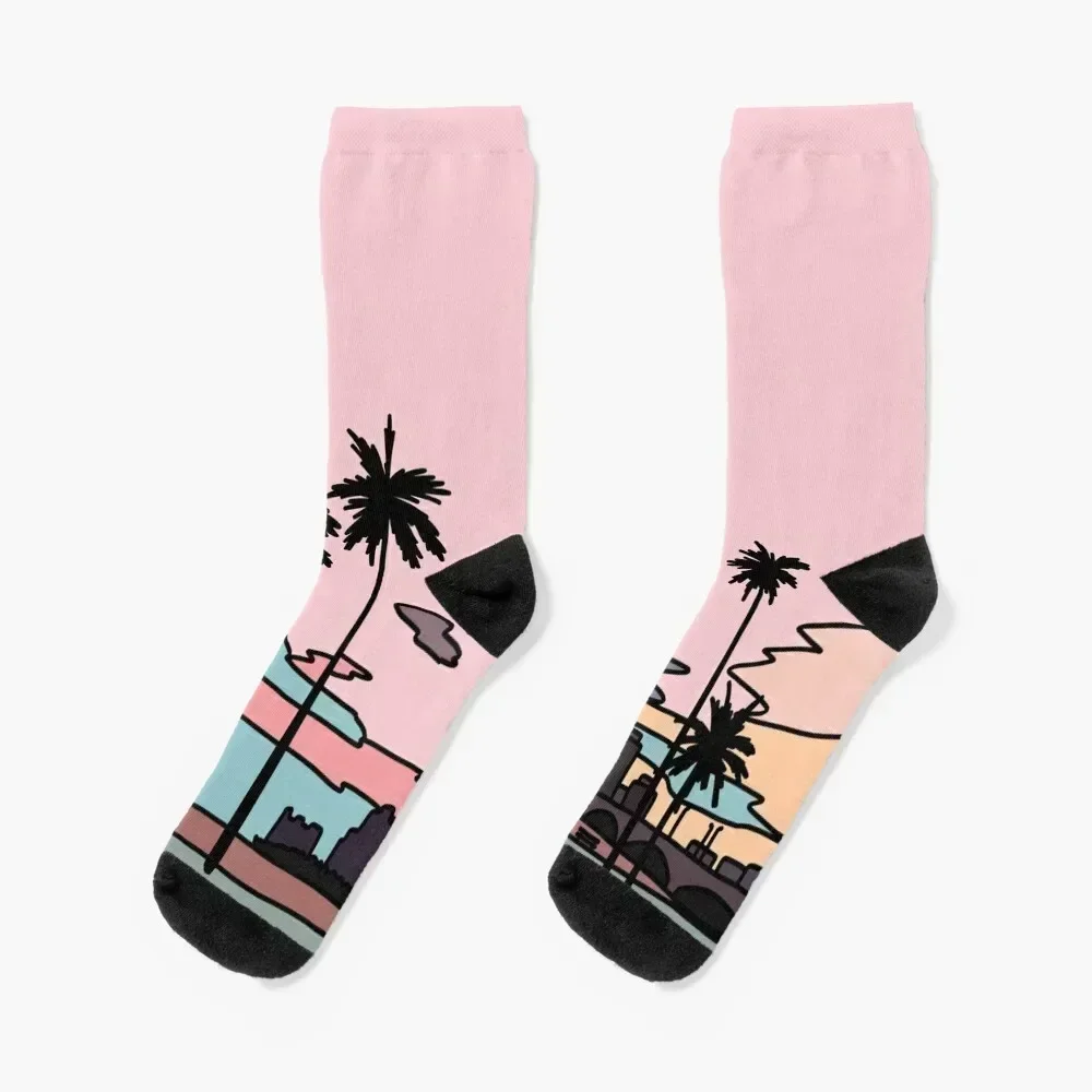 

Florida sunset by Elebea Socks basketball cotton winter golf Mens Socks Women's
