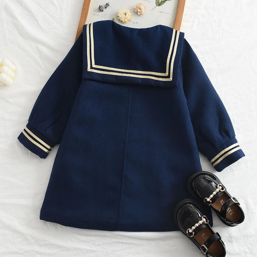 Bear Leader Stripe Girls Dresses Baby Girl Korean College Dress Girls Toddler Casual Clothing Kids Long Sleeve Party Dresses