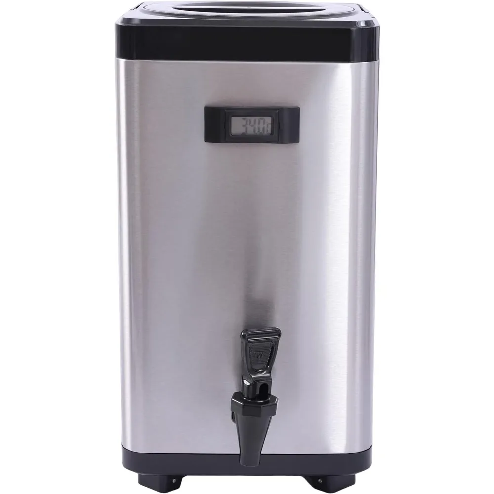 Insulated Commercial Juice Dispenser Stainless Steel Insulated Hot & Cold Drink Dispenser with Visual Thermometer & Spigot