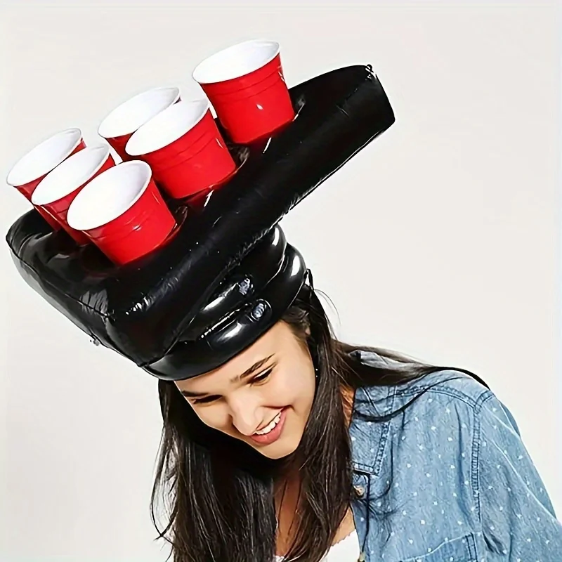 Inflatable Beer Hat Ring Toss Game - Outdoor Parties, Family Gatherings & Bar Drinking Games - Durable PVC Material (Hat Only)