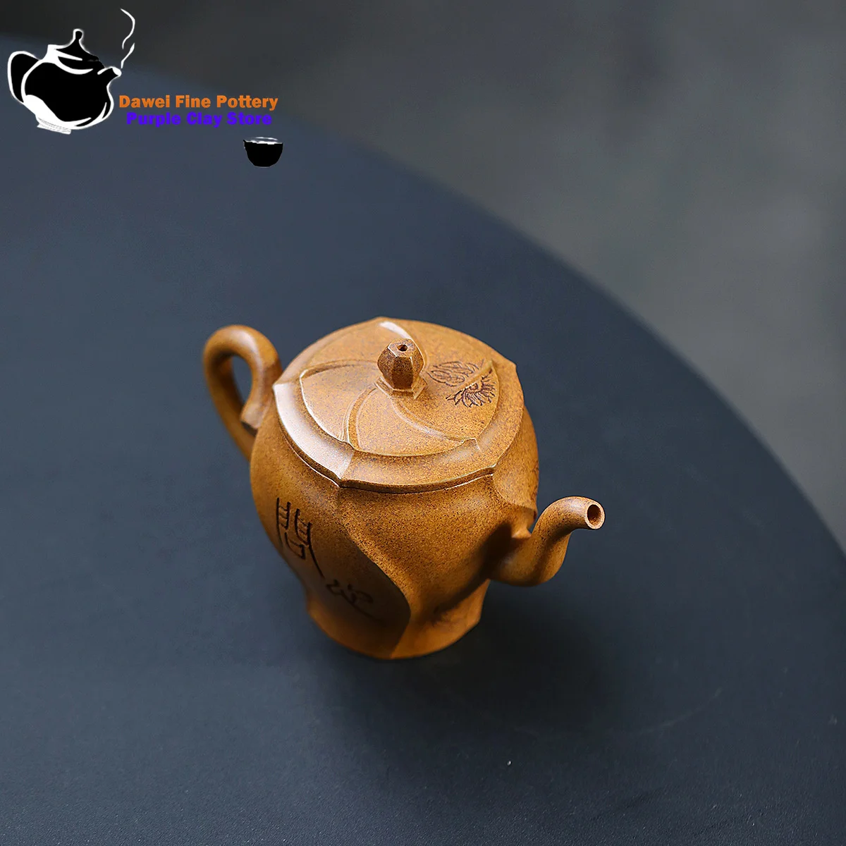 Yixing purple clay teapot, original ore keel, gold sand, wood fired lotus leaf, beautiful shoulder teapot, Chinese tea set