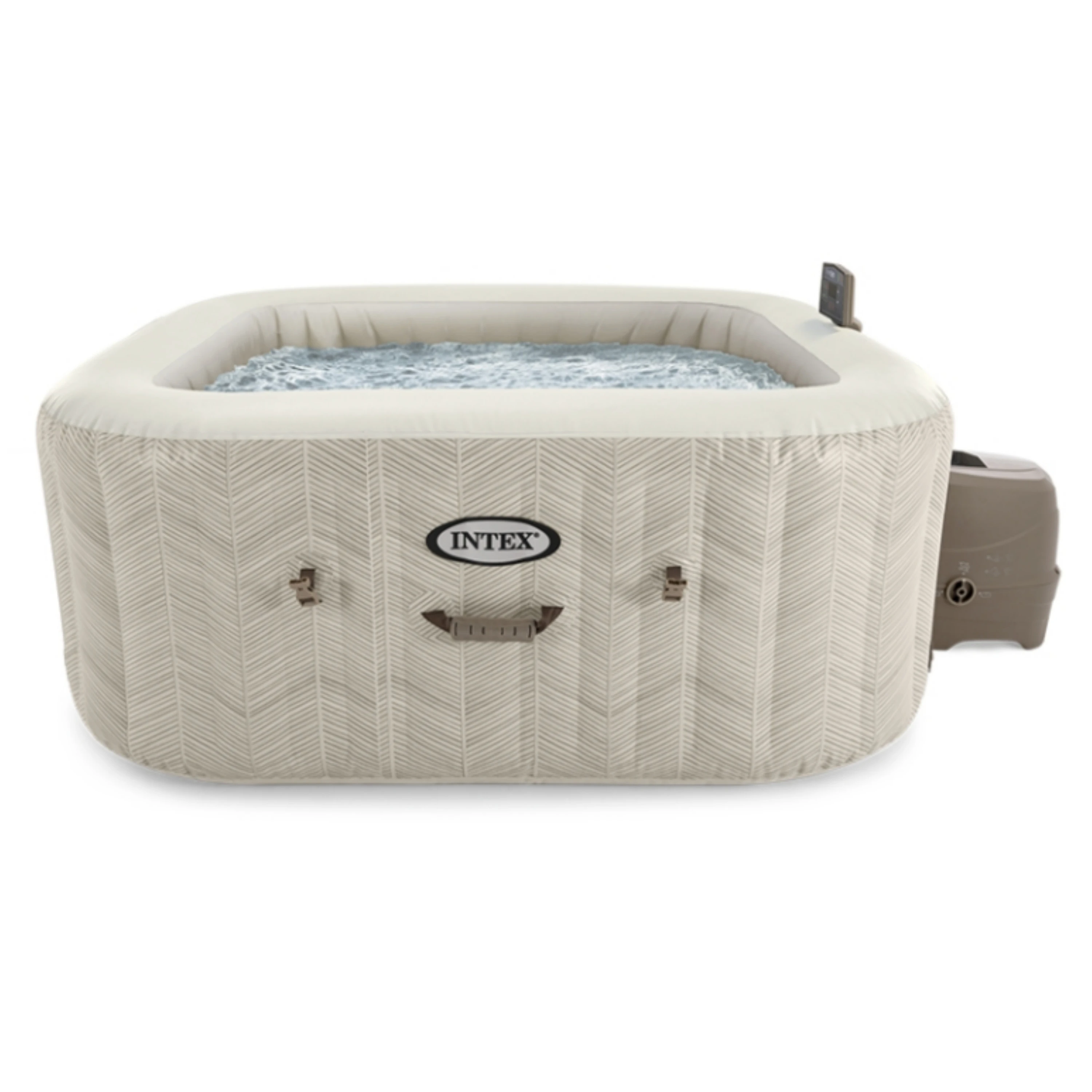 Inflatable Spa Hot Tub 4 Seater Rectangular Whirlpool Pool Massage Outdoor Indoor Relaxation Use Portable PVC Family Spa System