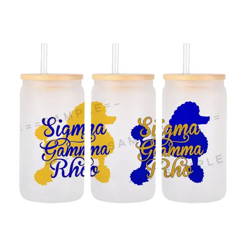 SgRho Sorority 11x24cm UV DTF Cup Wrap Sticker For 16oz Libbey Custom Labels DIY Self Adhesive for Thermal Cups and Mugs