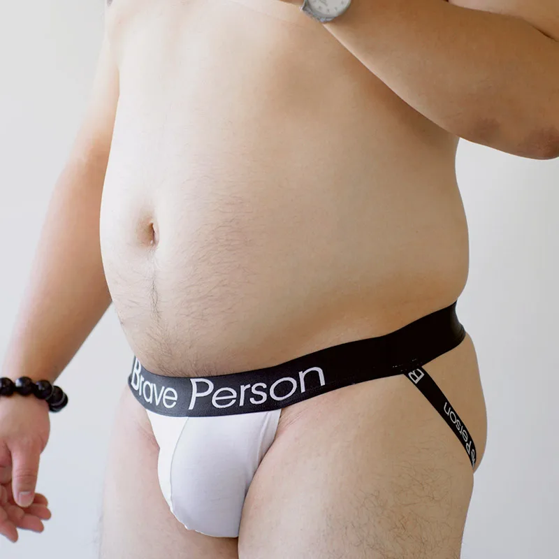 Men\'s thongs Sexy Gay Penis Pouch Bikini Buttocks Thong Chubby Bear underwear Penis Cotton Underpants sexy lingerie