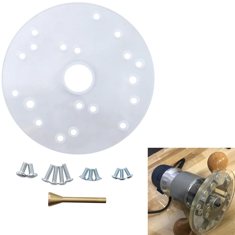 6-1/2 Inch Router Acrylic Universal Base Plate For Router Porter-Cable Ryobi Makita Hitachi Dewalt