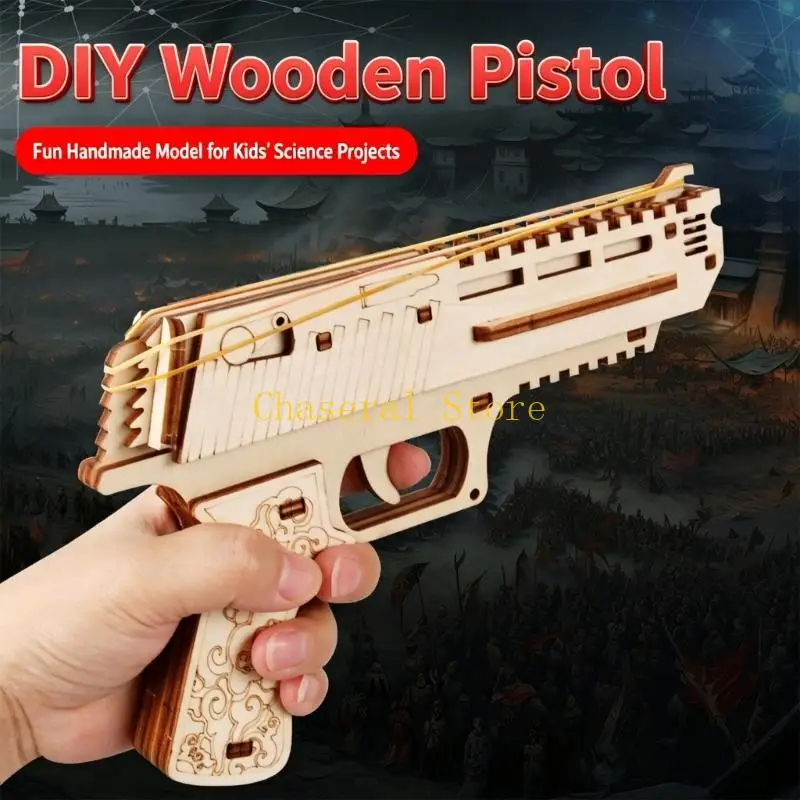 E7CE Mechanical Wooden Puzzle Model for Hands-On Assembly, Featuring a Distinct Profile, Shaped Pieces, and Decorative
