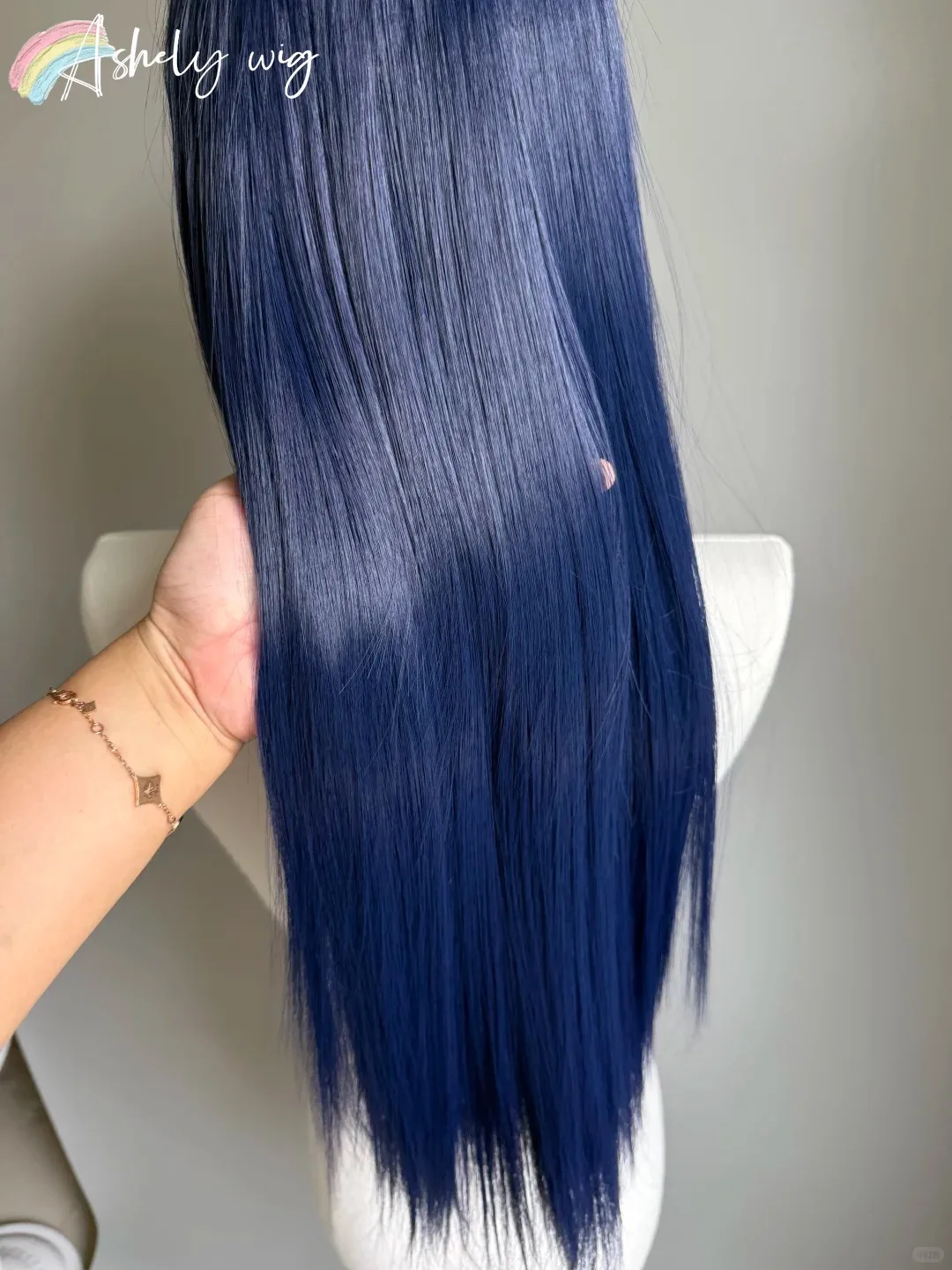 13*4 Dark Blue Lace Front Wig 24inch Long Straight Wigs for Cosplay The Legend of Luo Xiaohei Natural Looking Synthetic Wigs