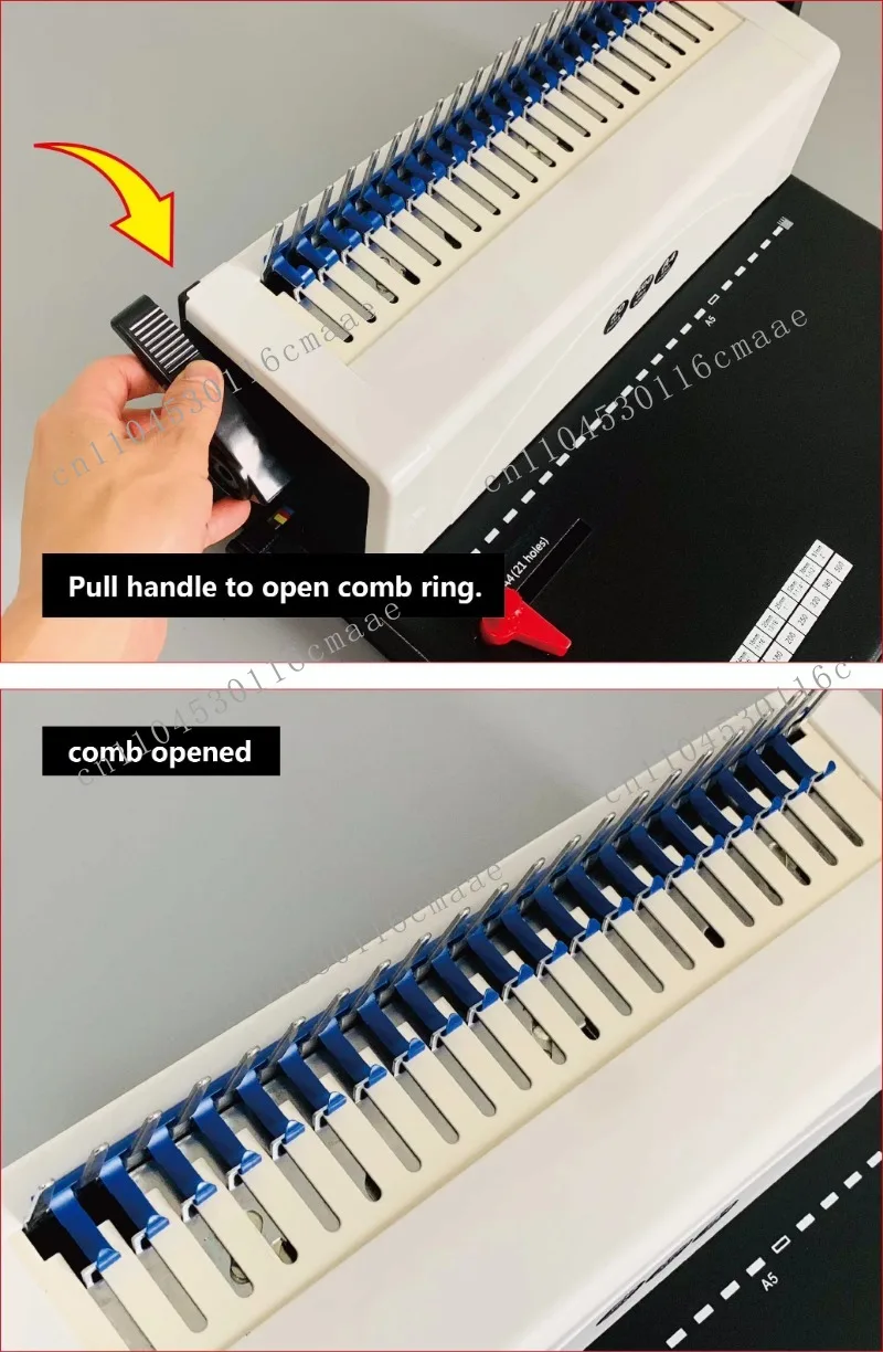 Portable Manual S9025A 21 Hole Plastic Comb Binding Machine A3 Binding Machine Thickness 20-50mm