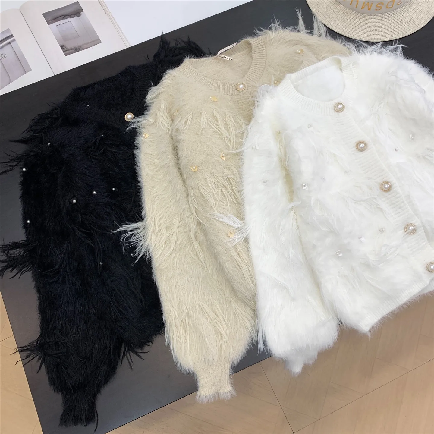 

Faionable Loose Women's Sweater Single Button Lazy Sle Autumn Winter New Arrival Sweet Sle Straight Tube Long Sve