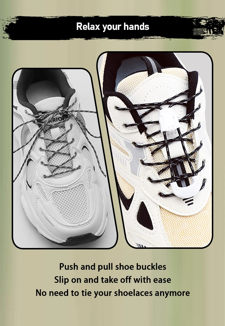 Reflektierende Schnürsenkel-Schnalle ohne Binden, Schnellverschluss für Sportschuhe, Laufschuhe und Sneaker – Detail 4