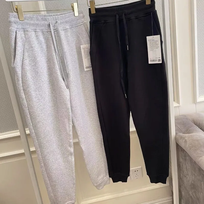 

Warm Cotton-blend Brushed Cuffed Track Pants Cotton Sweatpants Woman