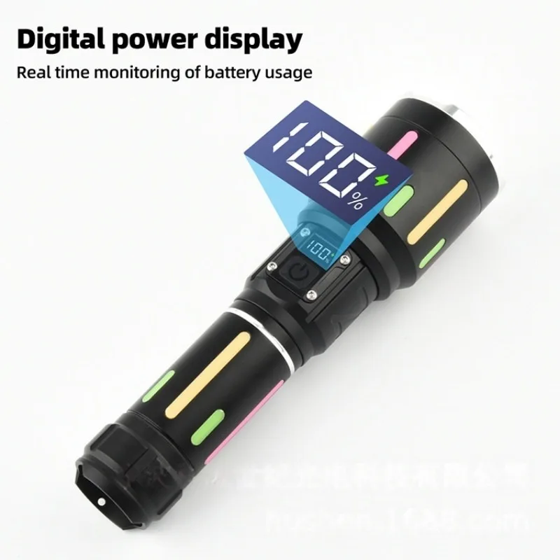 High Power White Light Fluorescent Flashlight  Rechargeable Zoomable Long Shot Torch Outdoor Hiking Camping Emergency Light view 4